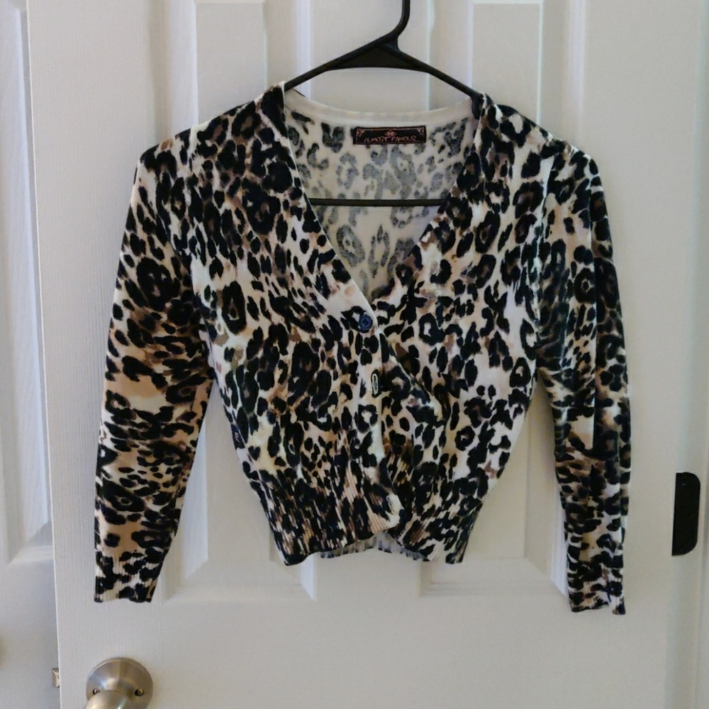 Leopard cardigan sweater